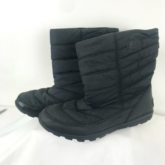 Sorel Black Quilted Pull-On Boots - Picture 1 of 5